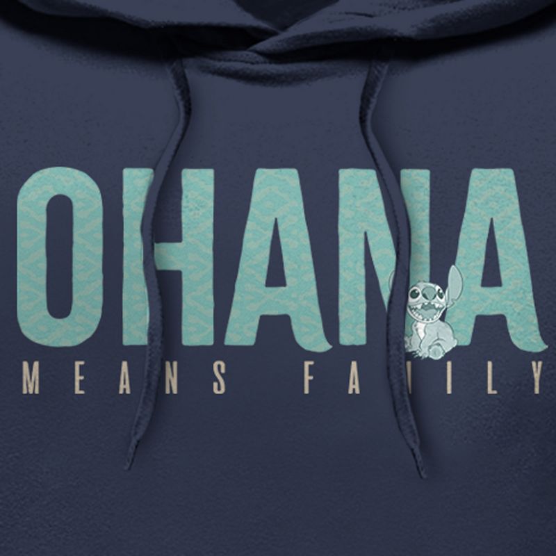 Men's Lilo & Stitch Bold Ohana means Family Pull Over Hoodie, 2 of 5