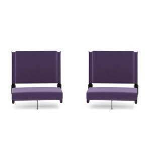 Flash Furniture Set of 2 Grandstand Comfort Seats by Flash - 500 lb. Rated Lightweight Stadium Chair with Handle & Ultra-Padded Seat - 1 of 4