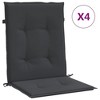 vidaXL Garden Lowback Chair Cushions 4 pcs Black Oxford Fabric - 3 of 4