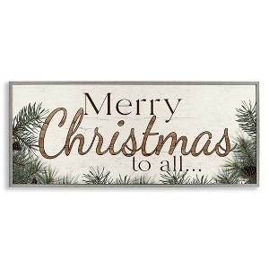 Stupell Industries Woodland Christmas Typography Black Framed Giclee Art - 1 of 4