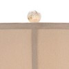 Regency Hill Rustic Country Cottage Table Lamp 27" Tall with USB Charging Port Ivory Crackled Ceramic Beige Bell Shade for Bedroom Living Room House - 3 of 4