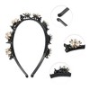 Unique Bargains Women's Fashion Floral Faux Pearl Headband 4.13" ID Rose Gold Tone 1 Pc - 2 of 4