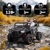 24V Electric UTV Car with Remote Control, 4-Wheeler Suspension, Soft Start, 3 Speeds, Led Lights, Bluetooth, Ride on Truck Kids 2-8 Years - 2 of 4