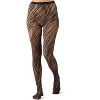 Memoi Women's Zebra Net Tights Gray S-M - 2 of 4