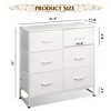 Aoibox White 6 Drawer Fabric Dresser for Bedroom Double Chest Storage Tower with Bins Sturdy Steel Frame Closet - 3 of 4