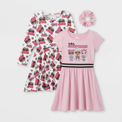 Girls' L.O.L. Surprise! 2pk Dress Set with Scrunchie - XS