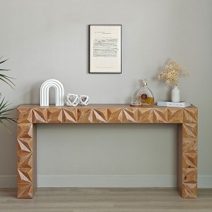 NicBex Modern Geometric L-Shaped Console Table,Entryway Table with Solid Wood Finish,Sofa Table for Living Room,Hallway,Entryway,Study - 1 of 4