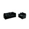 2 Pieces 3 seats Upholstered Chenille Sofa Living Room Couch Furniture Black Chenille - 4 of 4