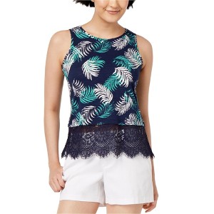 maison Jules Womens Lace Trim Tank Top - 1 of 1
