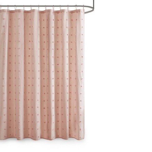 pink translucent shower curtain