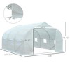 11.5' x 10' x 6.5' Outdoor Walk-in Greenhouse, Tunnel Green House with Roll-up Windows, Zippered Door, PE Cover, Heavy Duty Steel Frame - 3 of 4