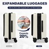 BEAFUP 3-Piece Hard Shell Luggage Set with Front Opening, TSA Approved Lock, Hardshell Suitcase - Creamy White, 20", 24", 28" Lightweight Suitcases - 2 of 4