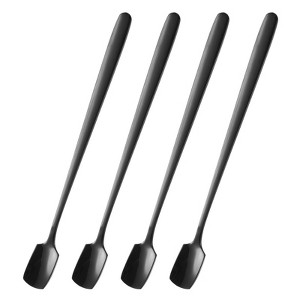 Unique Bargains Square Head Stainless Steel Long Handle Coffee Spoon 4 Pcs - 1 of 4