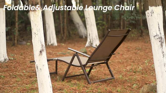 2pc Outdoor Aluminum Adjustable Chaise Lounges - Light Gray - Crestlive Products: Weather-Resistant, Easy Storage, No Assembly, Breathable Fabric, 2 of 13, play video