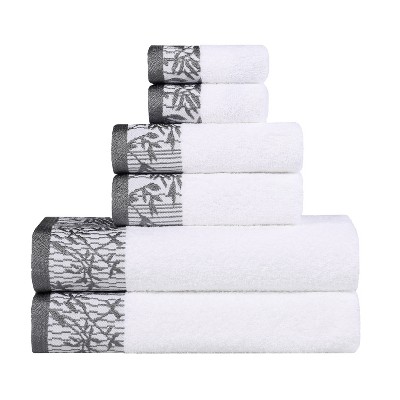 Charming Floral Accent Cotton Towel Set by Blue Nile Mills