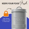 Amici Pet Retro Treats Canister - Grey Metal Food Storage Jar, 72 Oz Large Capacity with Embossed Label & Airtight Silicone Lid, BPA Free Container - 2 of 4