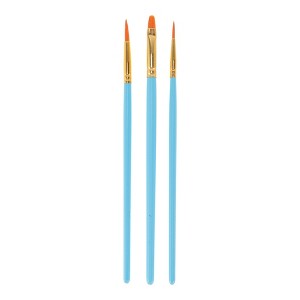 Unique Bargains 3-Piece Set of Pens Applicable Paint Type Oil Paint Brush Style Round Tip Brush Nylon Wood 6.77"-6.89"-6.85" 3Pcs - 1 of 3