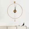 YIYIBYUS 23.6" Classical Large Decorative Wall Clock with Pendulum, Modern Non-Ticking Silent Metal Wall Clocks for Living Room, Bedroom - 2 of 4