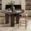 52" Oak Wood Drum Dining Table, Architectural Design Round Dining Table with 3 Legs for 4-6 person, Indoor Furniture - Maison Boucle - 2 of 4