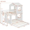 Twin Over Full Bunk Bed with Playhouse, Ladder and Guardrails - 3 of 4