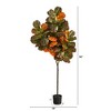 Nearly Natural 6-ft Autumn Fiddle Leaf Artificial Tree - 2 of 4
