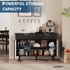 47-Inch Modern Fluted Sideboard Buffet Cabinet with Two Drawers and Three Doors, Adjustable Shelves Storage, Black Accent Credenza for Dining Rooms - 4 of 4