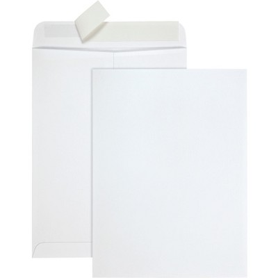 Quality Park Redi-Strip Envelopes, 28 lb, 9 x 12 Inches, White, Box of 100