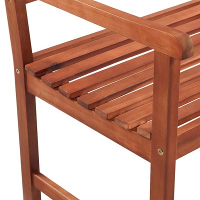 47.2" Taupe Cushion Solid Acacia Wood Patio Bench