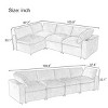 Cailyn 4pcs Sectional Sofa Sleeper Couch with USB Charge Ports, Wireless Charging and Bluetooth Speaker in Arm, Indoor Furniture - Maison Boucle - 4 of 4