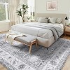 Vintage Area Rug for Living Room, Machine Washable, Non-Slip Low Pile Stain & Fade Resistant Distressed Accent Rug - 2 of 4