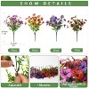 Artificial Flowers for Outdoors Faux Plants Fake Flowers,12 Bundles Faux Silk Colorful Daisy Realistic UV Resistant for Outside Home - 4 of 4