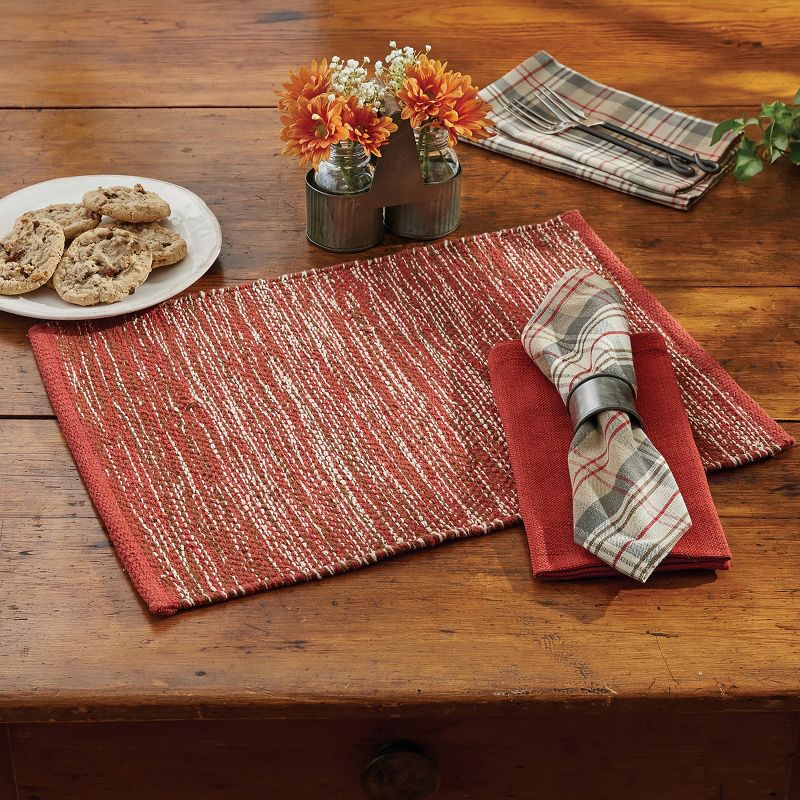 Park Designs Ashfield Yarn Red Placemat Set of 4, 2 of 4
