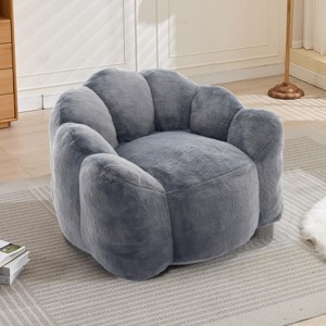 SEVOBAL Sofas Lotus Compression Bean Bag Sofa with Pull Ring Non-Slip Easy-Clean Fabric for Living Room Bedroom, Gray, 43.7"*39.76"*26.77" - 1 of 4