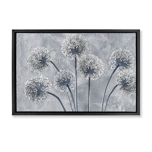 Stupell Industries Blue Onion Flowers Floating Frame Canvas Art - 1 of 4