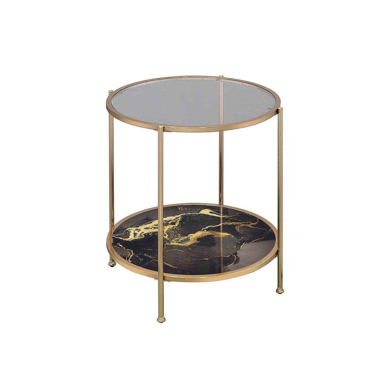 Acme Furniture Fiorella Accent Table Black Marble/Gold Finish - thumbnail 8
