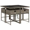 vidaXL Garden Dining Set Gray PE Rattan 4-seater Foldable - 4 of 4
