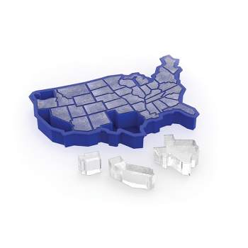 True Zoo U Ice of A, BPA-Free Silicone Ice Cube Tray, USA Ice Mold, Novelty Ice July 4th Party Supplies, Dishwasher Safe, Blue, 38 Cubes