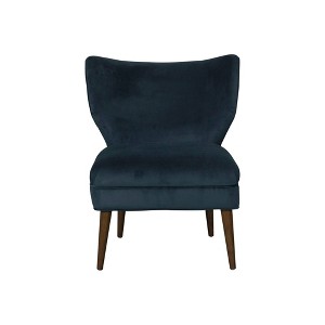 Wingback Accent Chair Textured Navy Velvet - HomePop, Blue Velvet