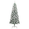 vidaXL Artificial Hinged Christmas Tree - 82.7" Tall - Snow-Flocked Design - Sturdy Iron Stand - Cost-Effective - Easy Assembly - 2 of 4
