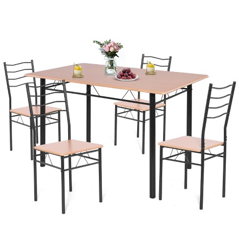 Metal frame dining table best sale and chairs