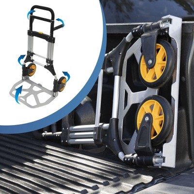 Heavy-Duty Folding Aluminum Hand Truck Dolly with Rubber Wheels