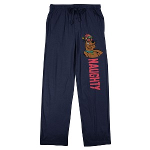 Scooby Doo Naughty Men's Navy Sleep Pajama Pants - 1 of 4