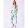 cheibear Women's Star Long Sleeve Printed Lounge Set Sweatshirt Jogger Pants 2 Pcs Pajama Sets - 2 of 4