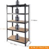 SEVOBAL Utility Storage Shelves Heavy Duty 5 Tier Adjustable Metal Shelving Unit for Garage, Living Room Office, Black, 71"*35.5"*15.8" - 3 of 4