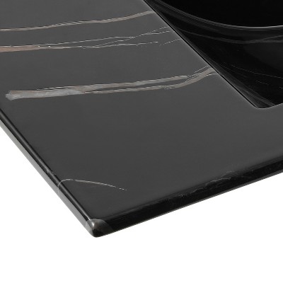 Ancillary 36" Black Marble Ceramic Rectangular Single Sink Vanity Top