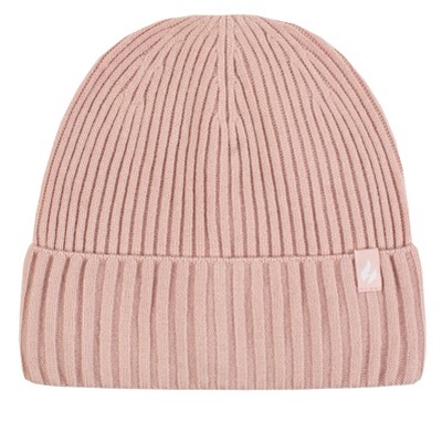 Women's LITE Olivia Rib Knit Roll Up Hat | Size One Size - Dusty Pink