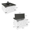JUJABU Square Farmhouse Coffee Table with Lift-Top and Hidden Storage White - 3 of 4
