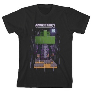 Minecraft Enderman Crew Neck Short Sleeve Boys' Black T-shirt - 1 of 3