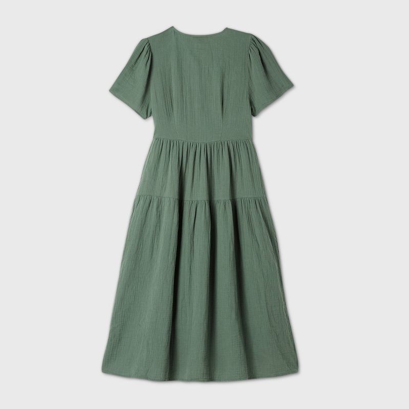 Women&#39;s Short Sleeve Wrap Dress - Universal Thread&#8482; Meadow Green S, 2 of 6