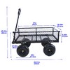 Lyngins Heavy-Duty Steel Garden Cart, Foldable Utility Wagon with Detachable Sides &  Pneumatic Tires, Utility Cart for Yard Work & Cargo Hauling - 3 of 4